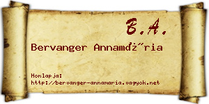 Bervanger Annamária névjegykártya