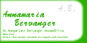 annamaria bervanger business card